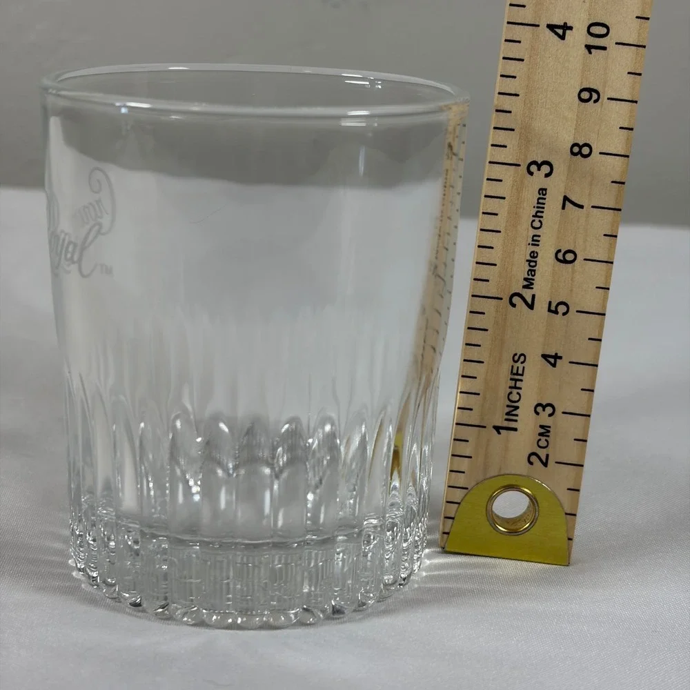Vintage Crown Royal Whiskey Glasses Set of 5 Fluted‎ Base Lowball Rocks Tumblers